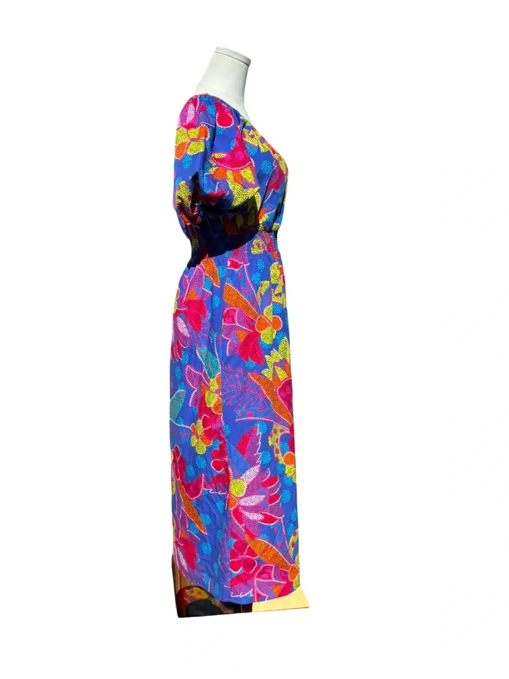 Sugarlips Amazonia Blue Bridgette One Shoulder Midi Dress - Picture 8 of 13